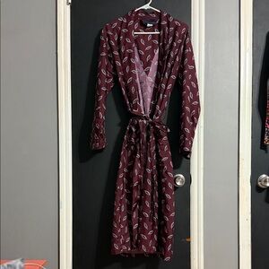 Oscar de la Renta Loungewear Vintage Midcalf Print Robe Size: S/M